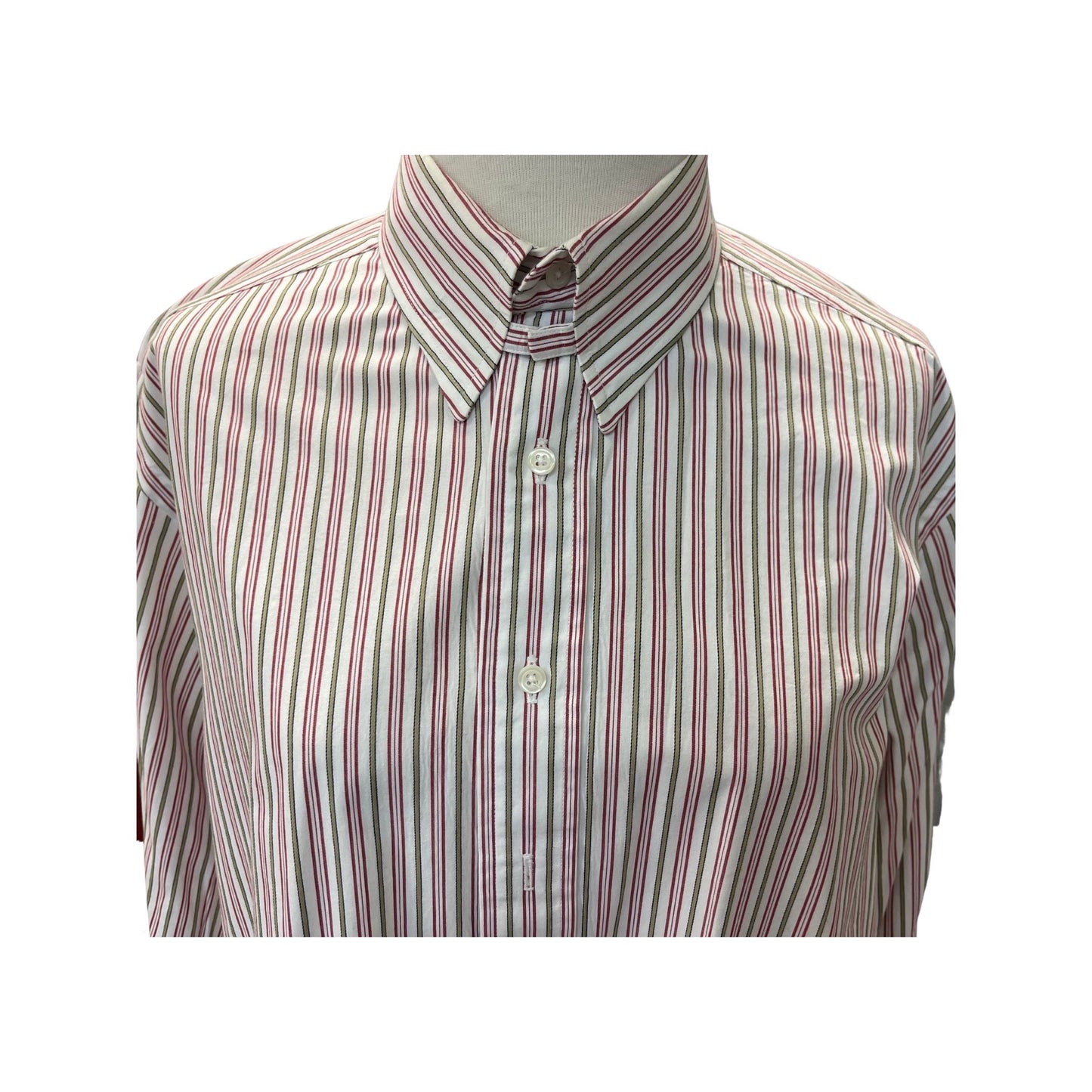 Shirt Becker Brothers White with Red and Gold Stripe