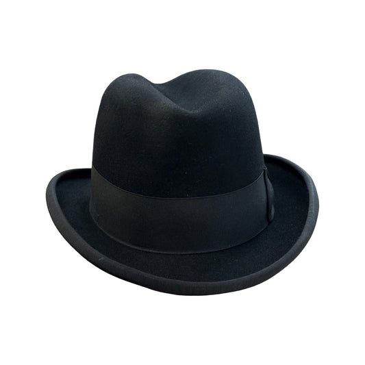 Homburg Hat Lady Black sz 6 3/4