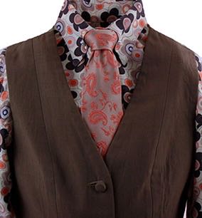 Shirt Becker Brothers Brown and Orange Floral Paisley