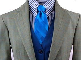 Day Suit, Meyers, Sagey Gold with Lt Blue and Orange windowpane