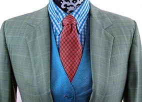 Day Suit Becker Brothers Sage Green Plaid