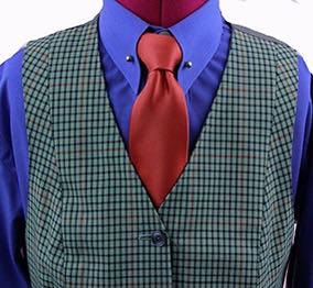 Vest Linda Weber Sage and Orange Windowpane