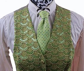 Vest Frierson Gold and Lime Sequin Brocade