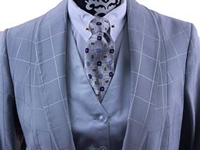 Day Coat Frierson Silver with Silver Tone Windowpane