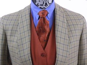 Day Coat Becker Brothers Golden Tan with Orange and Royal Blue Windowpane