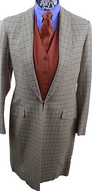 Day Coat Becker Brothers Golden Tan with Orange and Royal Blue Windowpane