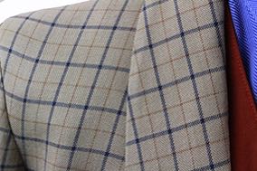 Day Coat Becker Brothers Golden Tan with Orange and Royal Blue Windowpane