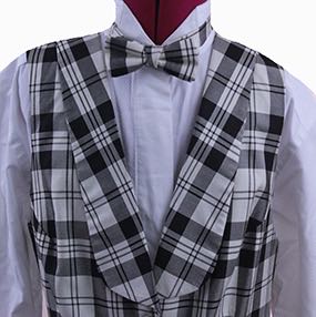 Formal Vest Becker Brothers Ivory and Black Plaid