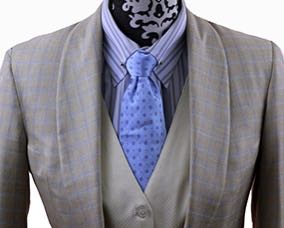 Day Coat DeRegnaucourt Tan with Blue Windowpane