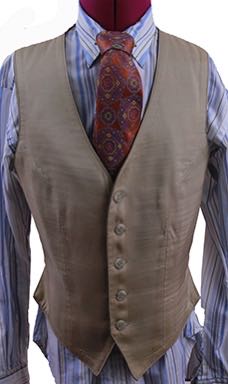 Vest Show Season Reversible Brown and Gold Sateen