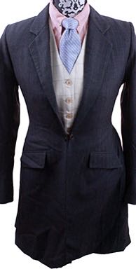 Day Suit Carl Meyers Charcoal with Red and Gold Pinstripe