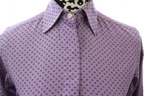 Shirt DeRegnaucourt Purple Circle Pattern Shirt