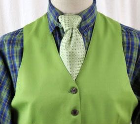 Shirt Carl Meyers Blue and Lime Green Plaid