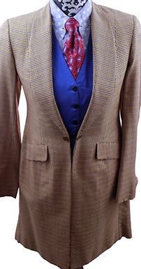 Day Coat LeCheval Gold and Blue Houndstooth