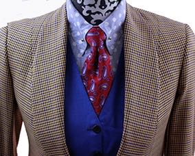 Day Coat LeCheval Gold and Blue Houndstooth