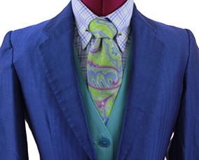 Day Suit Becker Brothers Medium Blue Herringbone