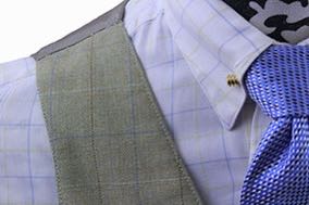 Vest Carl Meyers Gold with Blue and Brown Windowpane