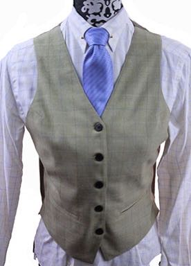 Vest Carl Meyers Gold with Blue and Brown Windowpane