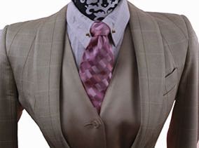 Day Coat RJ Becht Gold with Brown/Cream Windowpane