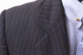 Day Suit Becker Brothers Brown with Blue and Gold Pinstripe