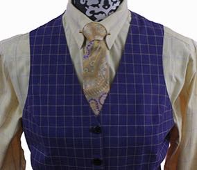 Vest Carl Meyers Periwinkle with Yellow Windowpane