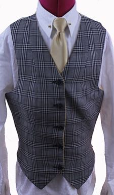 Vest Custom Reversible Yellow Windowpane and Blue Glenplaid