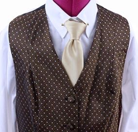 Vest Chavez Bronze with Cream Dot Brocade