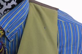 Shirt Becker Brothers Aqua with Yellow and White Stripe