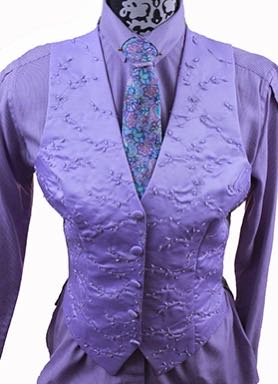 Vest Frierson Lavender Beaded Brocade