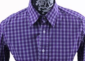 Shirt Becker Brothers Purple and White Plaid