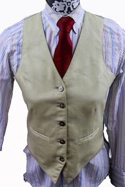 Vest Carl Meyers Pale Gold with Blue Windowpane